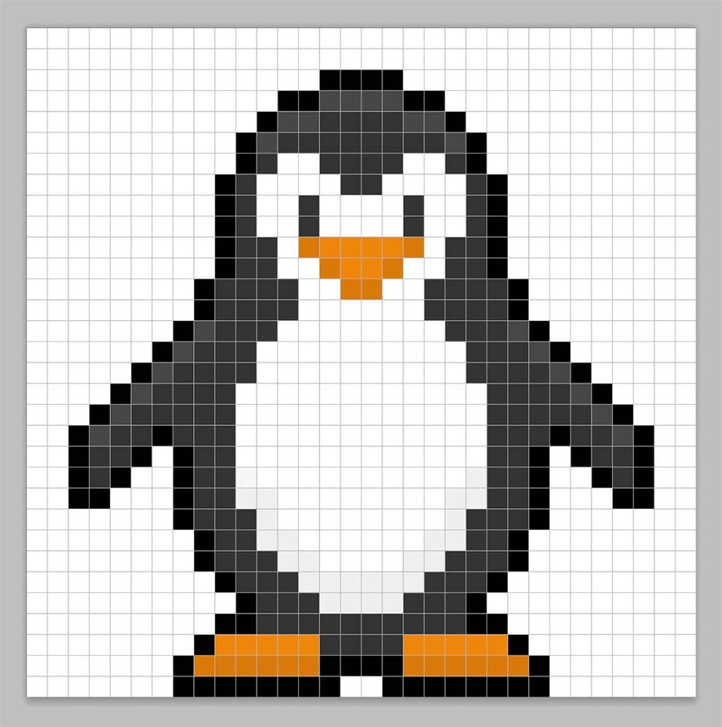 Adding highlights to the 8 bit pixel penguin