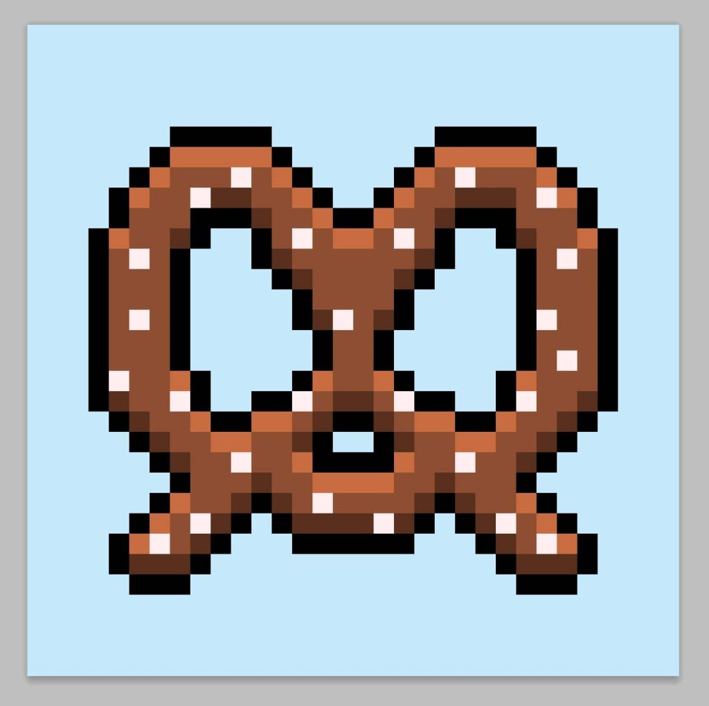 Cute pixel art pretzel