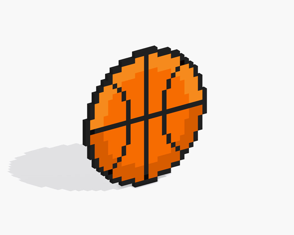 3D Pixel Art Basketball