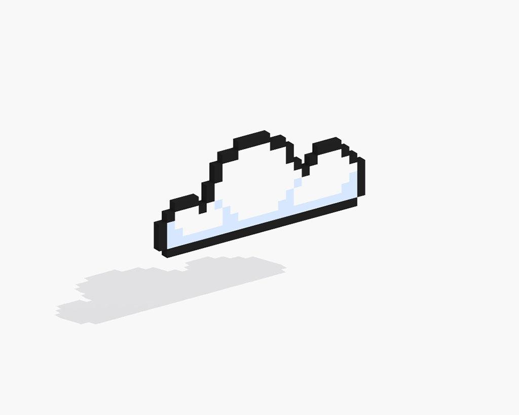 3D Pixel Art Cloud