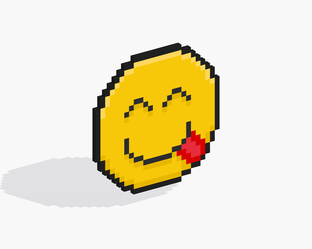 3D Pixel Art Emoji