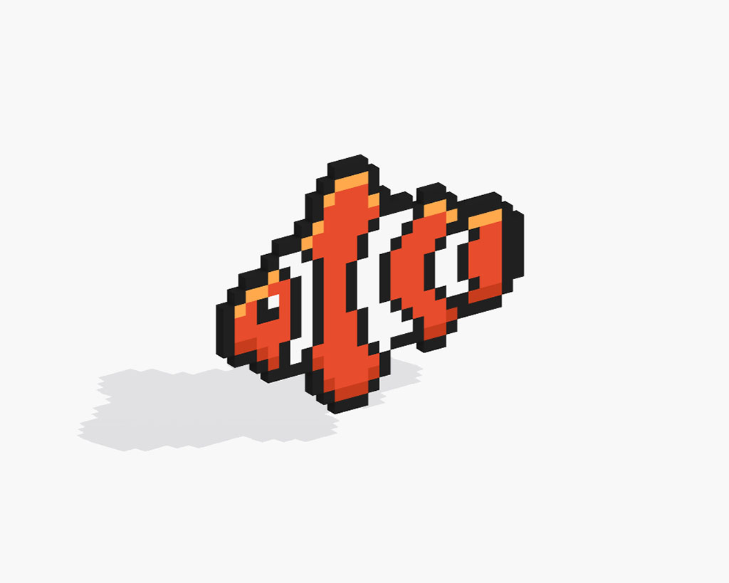 3D Pixel Art Fish