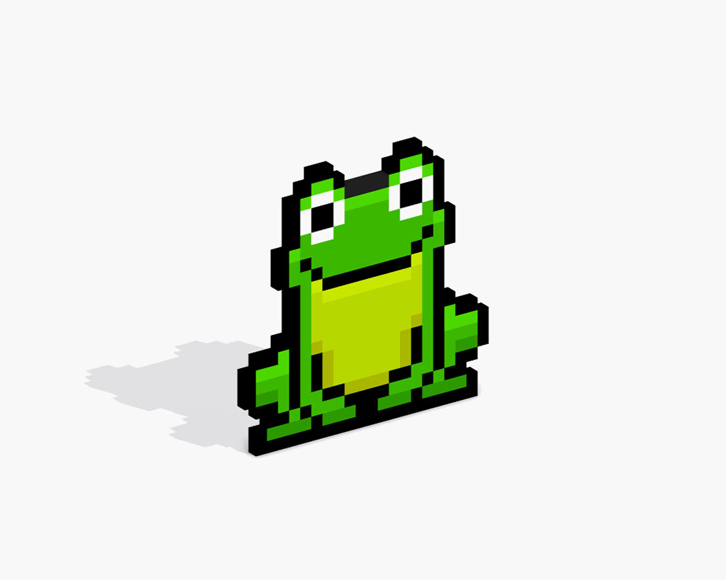 3D Pixel Art Frog
