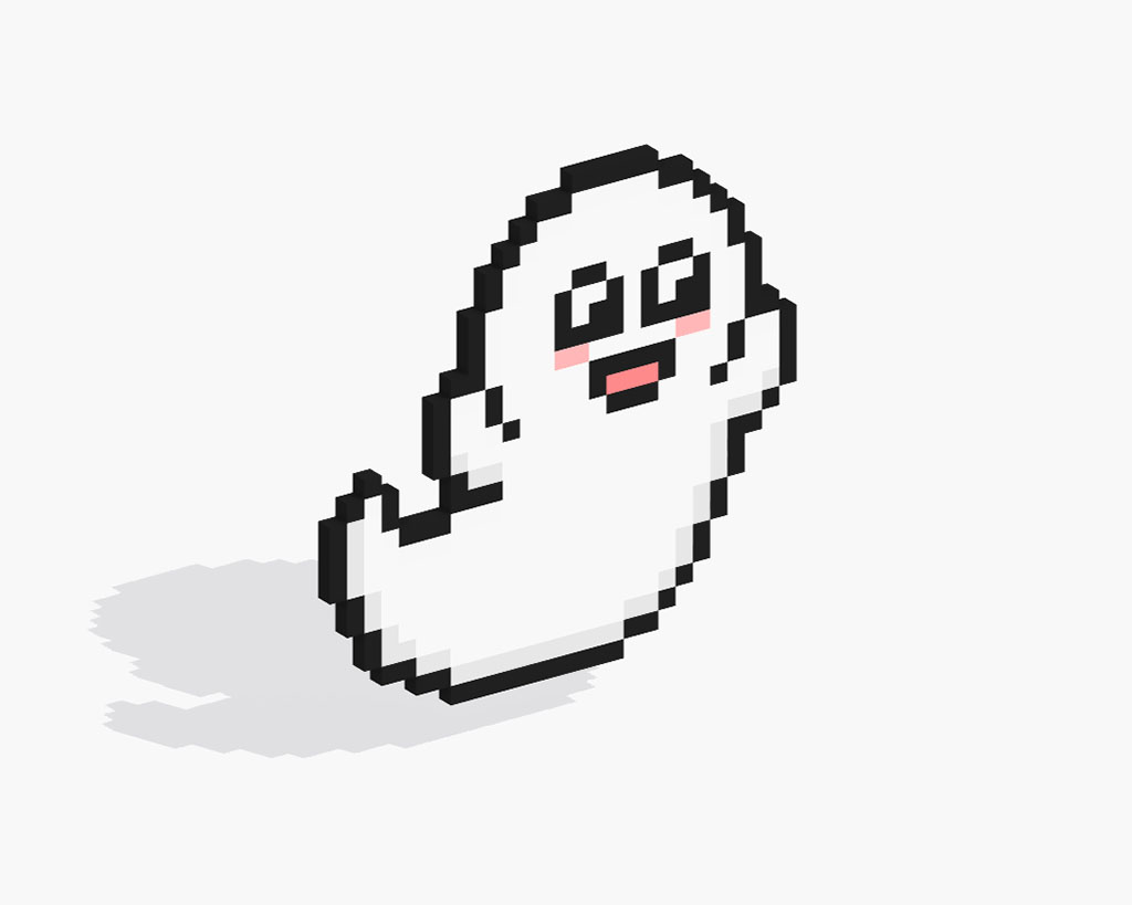 3D Pixel Art Ghost