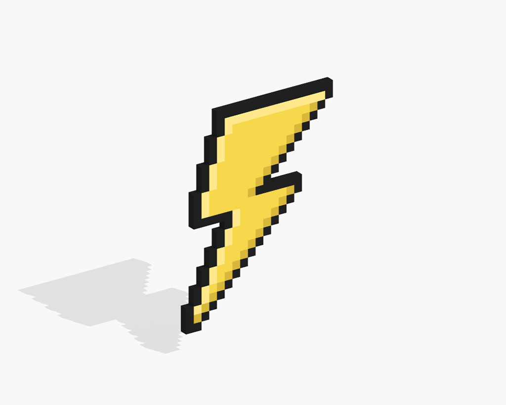 3D Pixel Art Lightning