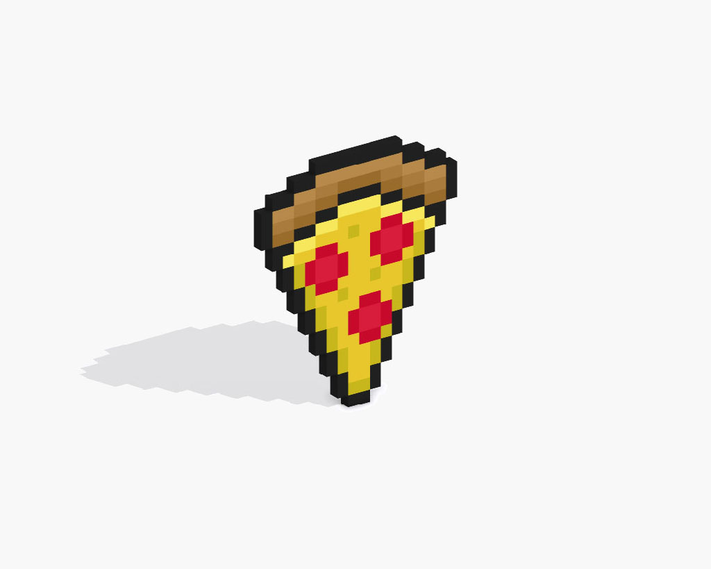 3D Pixel Art Pizza