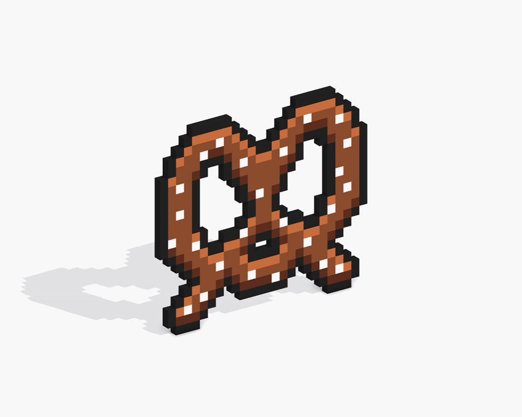 3D Pixel Art Pretzel