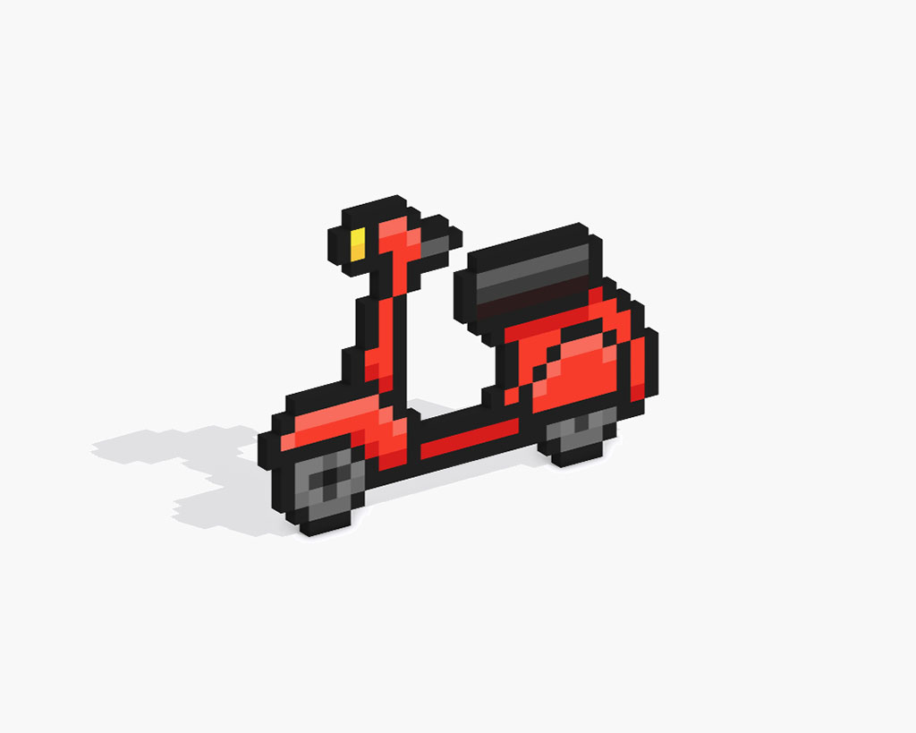 3D Pixel Art Scooter