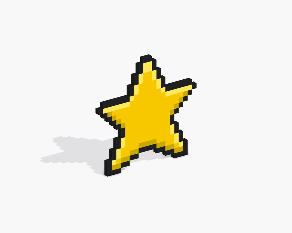 3D Pixel Art Star