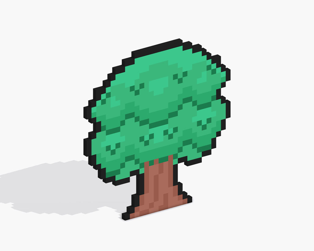 3D Pixel Art Tree