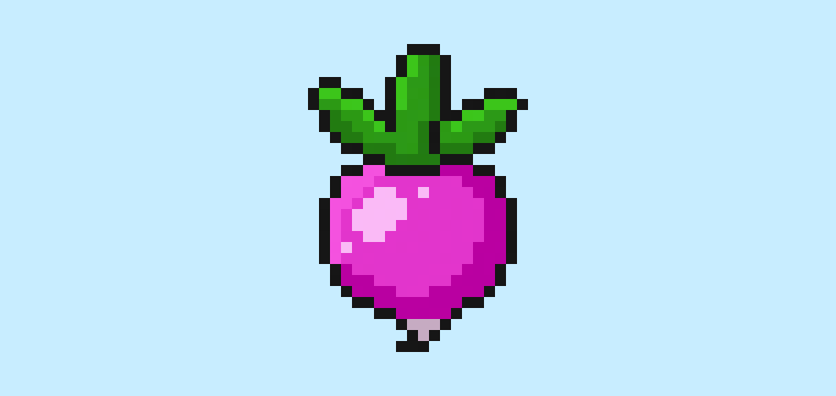 How to Make a Pixel Art Radish for Beginners