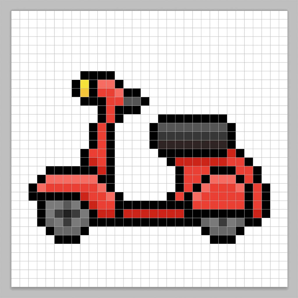 Adding highlights to the 8 bit pixel scooter