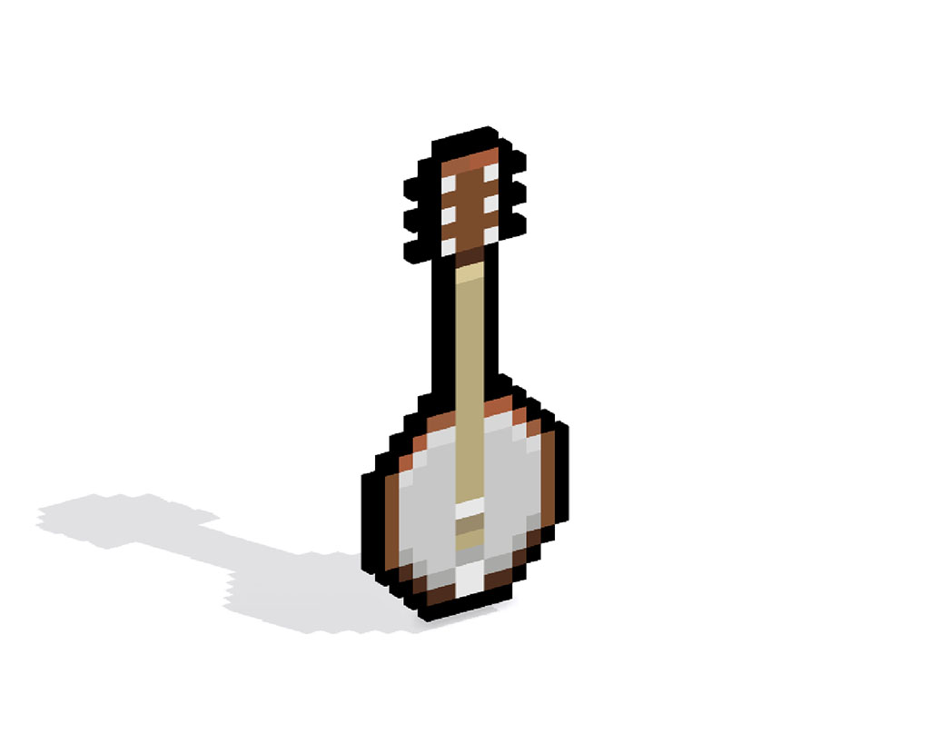 3D Pixel Art Banjo