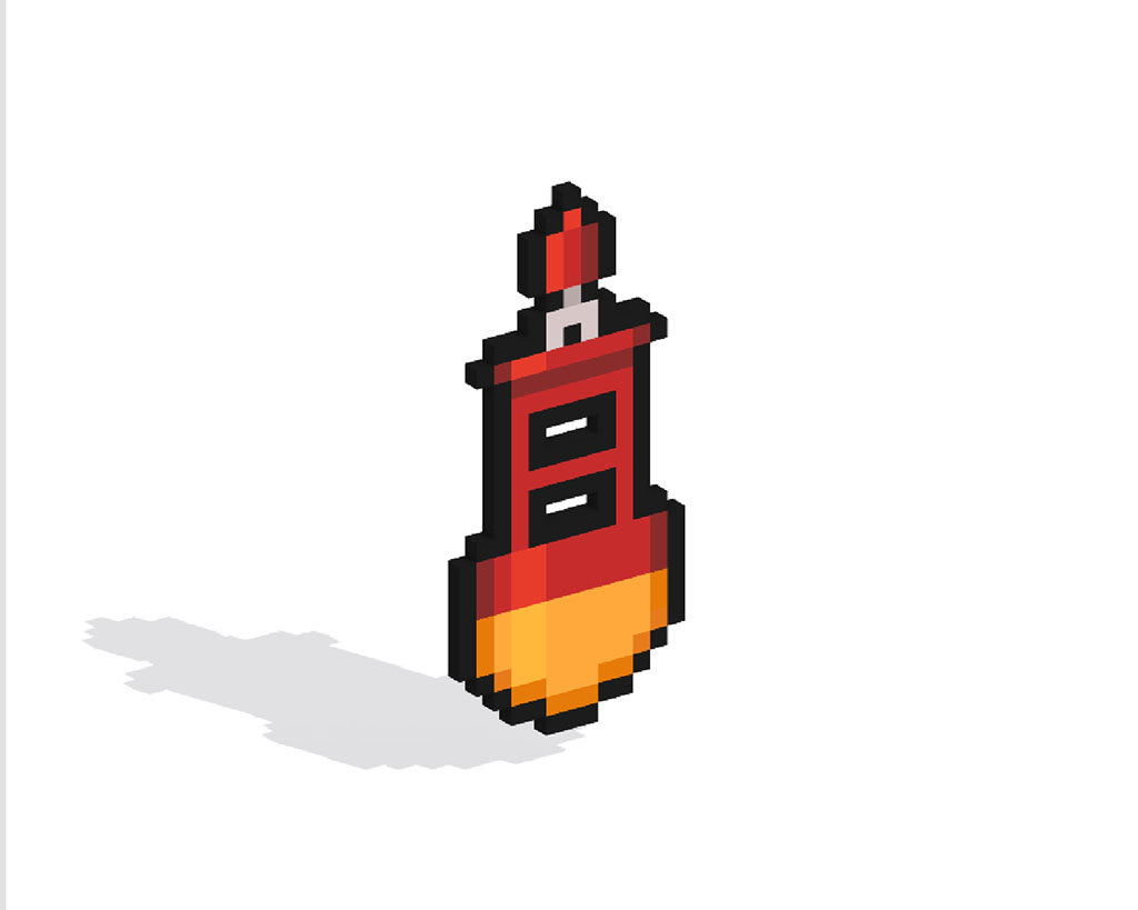 3D Pixel Art Buoy