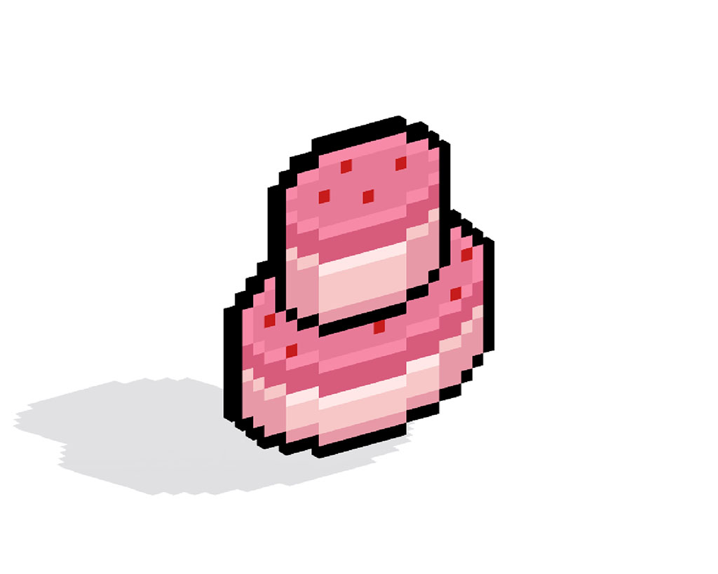 3D Pixel Art Cake