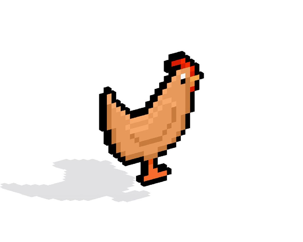 3D Pixel Art Chicken