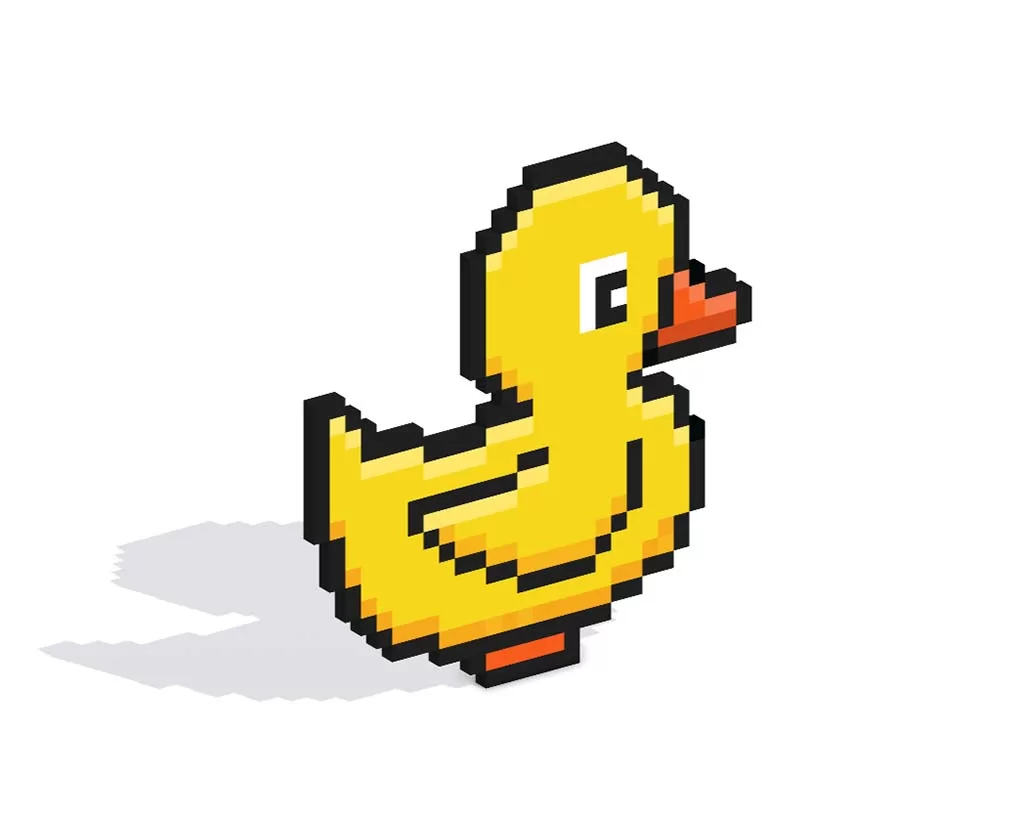 3D Pixel Art Duck