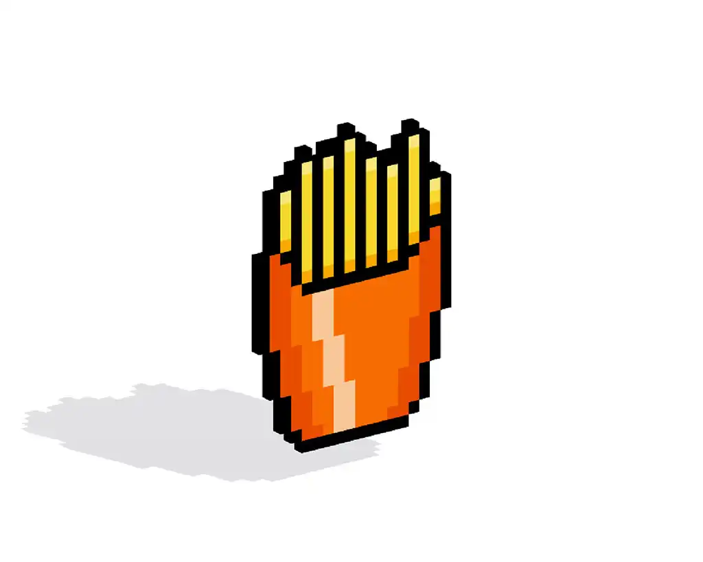 3D Pixel Art Fries