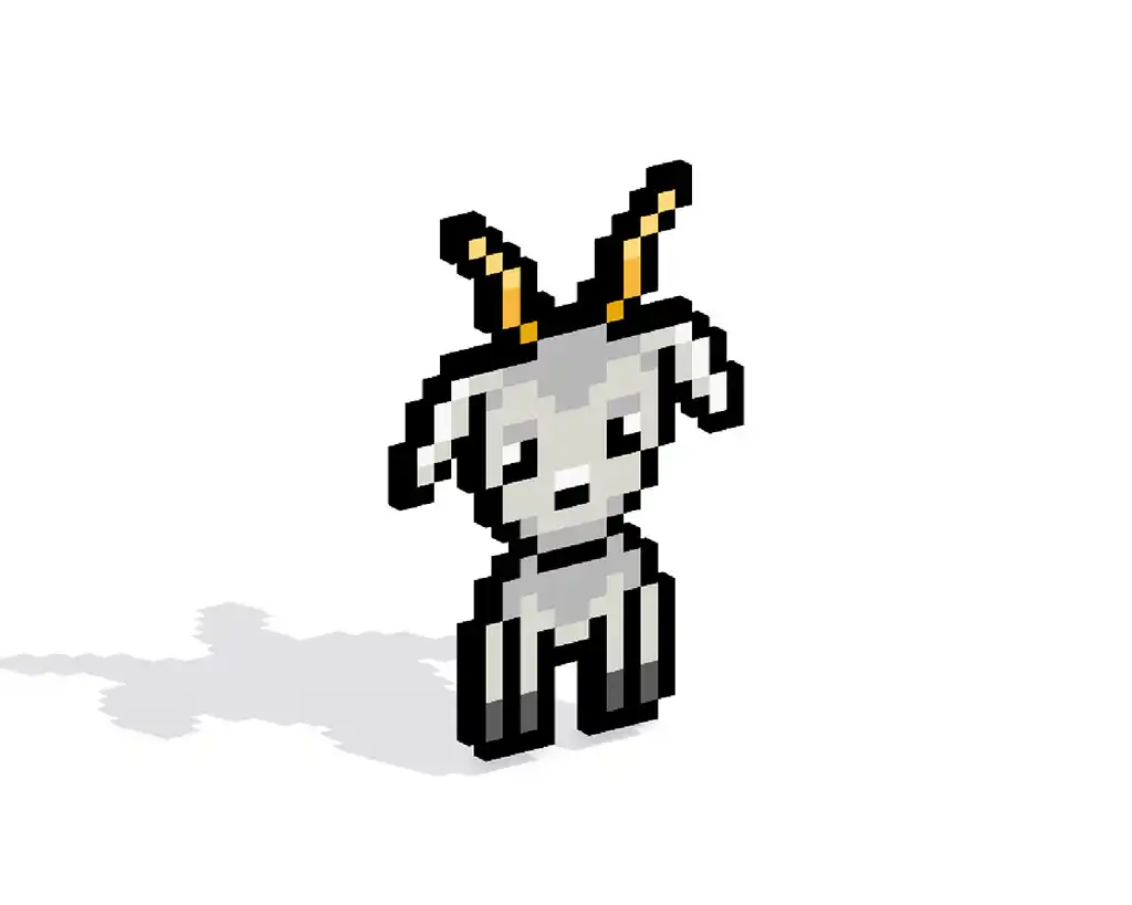 3D Pixel Art Goat