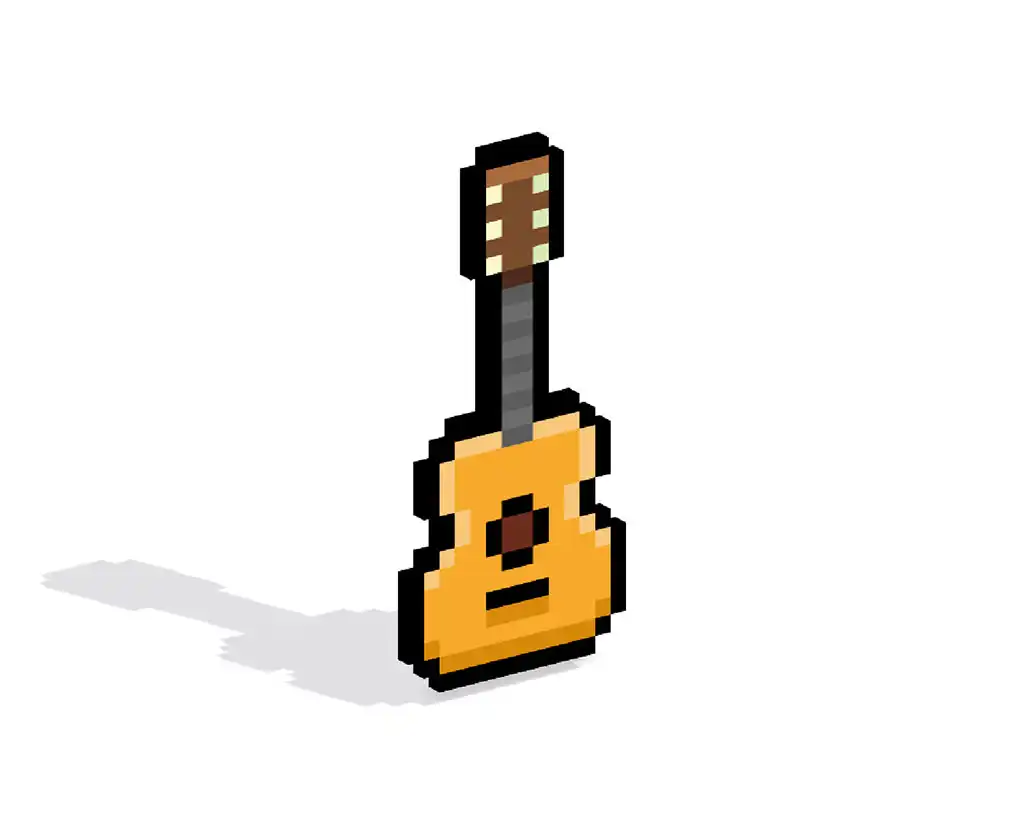 3D Pixel Art Guitar