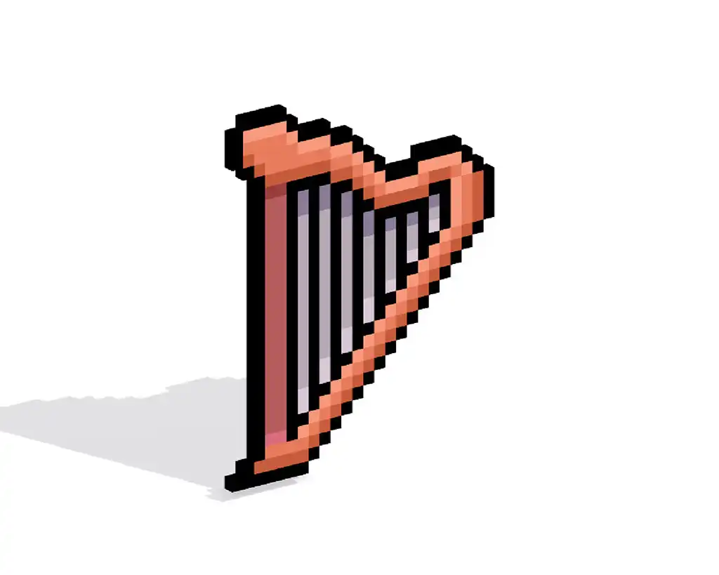 3D Pixel Art Harp