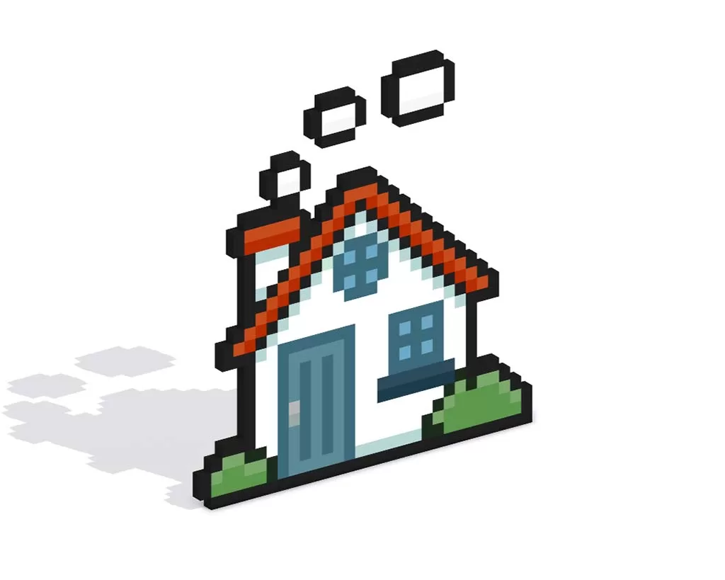 3D Pixel Art House