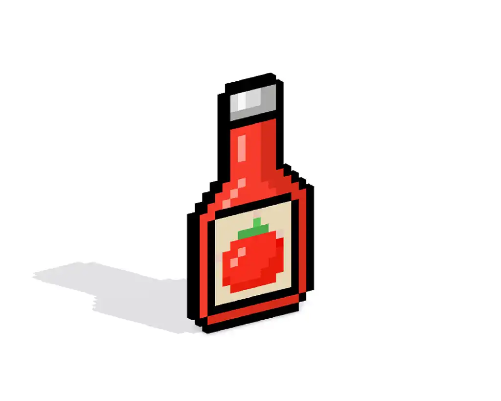 3D Pixel Art Ketchup