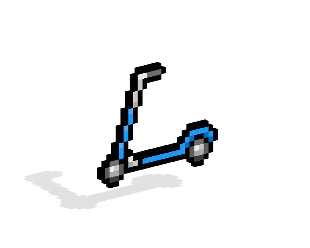 3D Pixel Art Kick Scooter