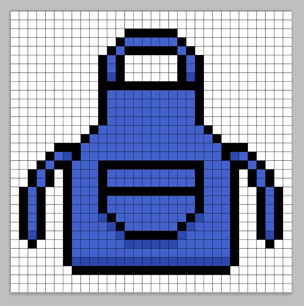 32x32 Pixel art apron with shadows to give depth to the apron