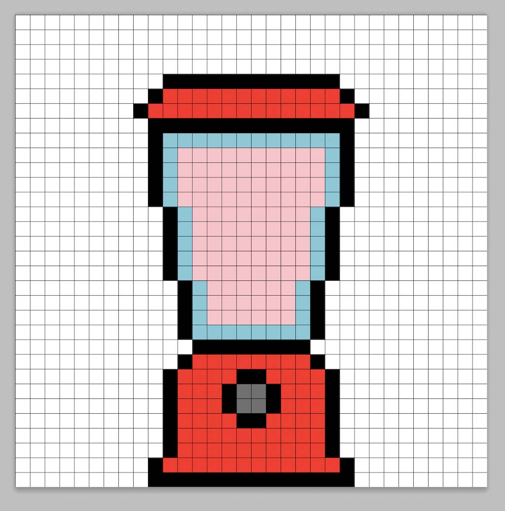 Simple pixel art blender with solid colors