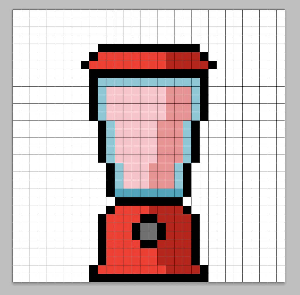 32x32 Pixel art blender with shadows to give depth to the blender