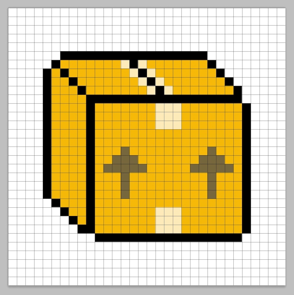 Simple pixel art box with solid colors