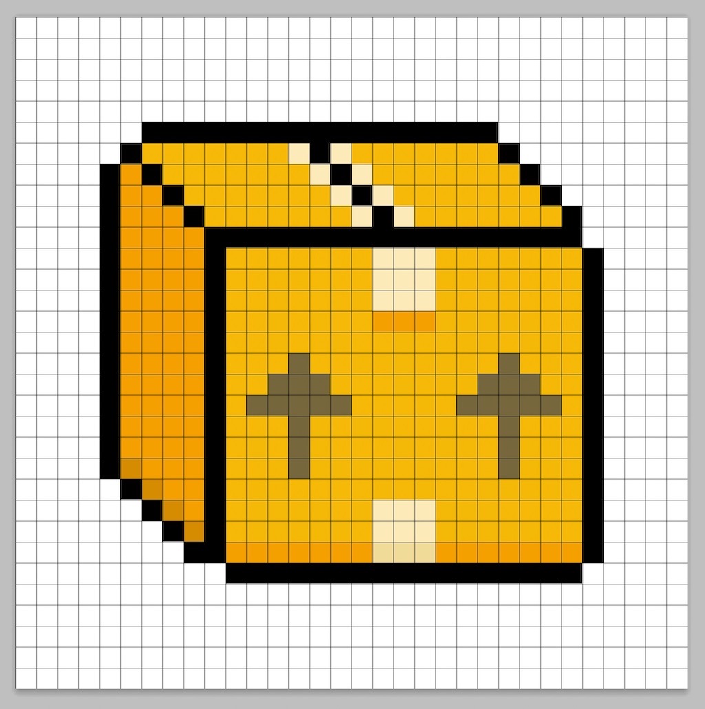 32x32 Pixel art box with shadows to give depth to the box