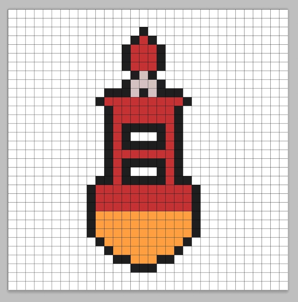 Simple pixel art buoy with solid colors