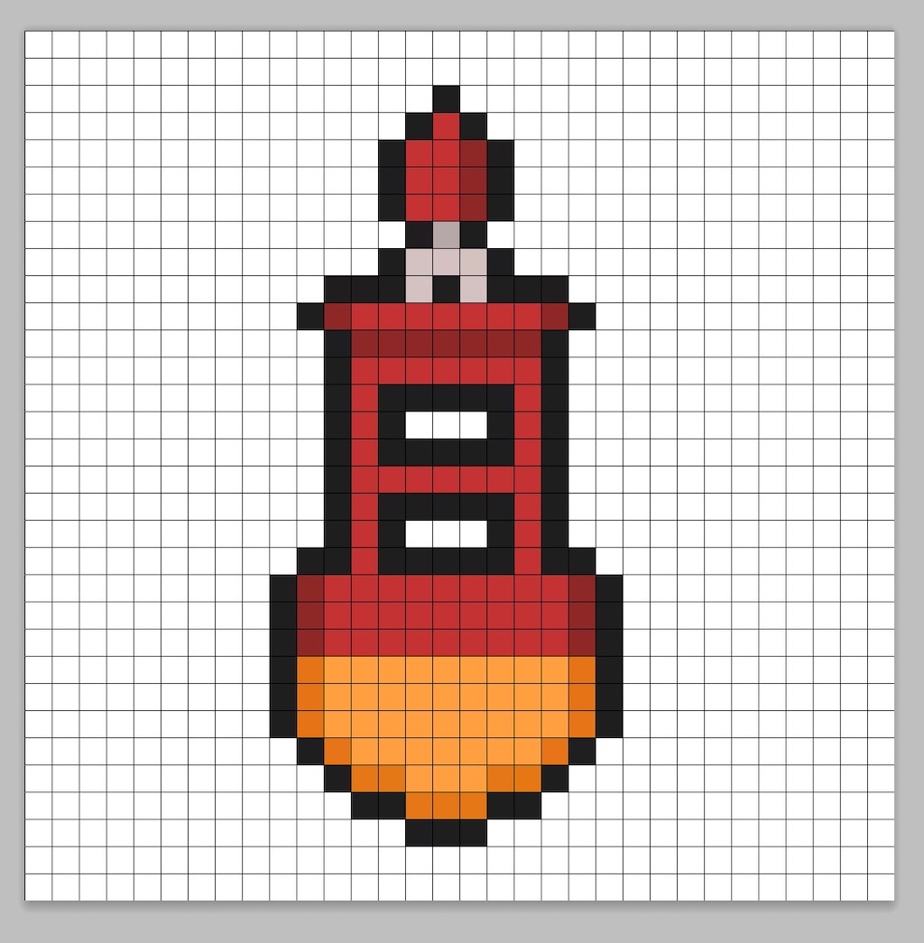 32x32 Pixel art buoy with shadows to give depth to the buoy