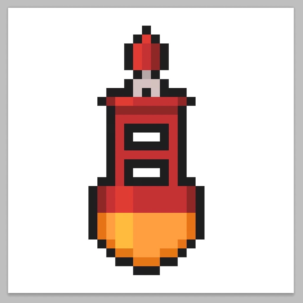Kawaii pixel art buoy on a transparent background