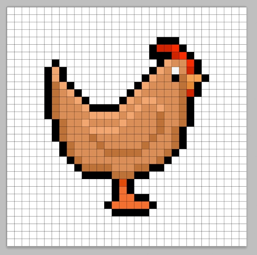 Adding highlights to the 8 bit pixel chicken