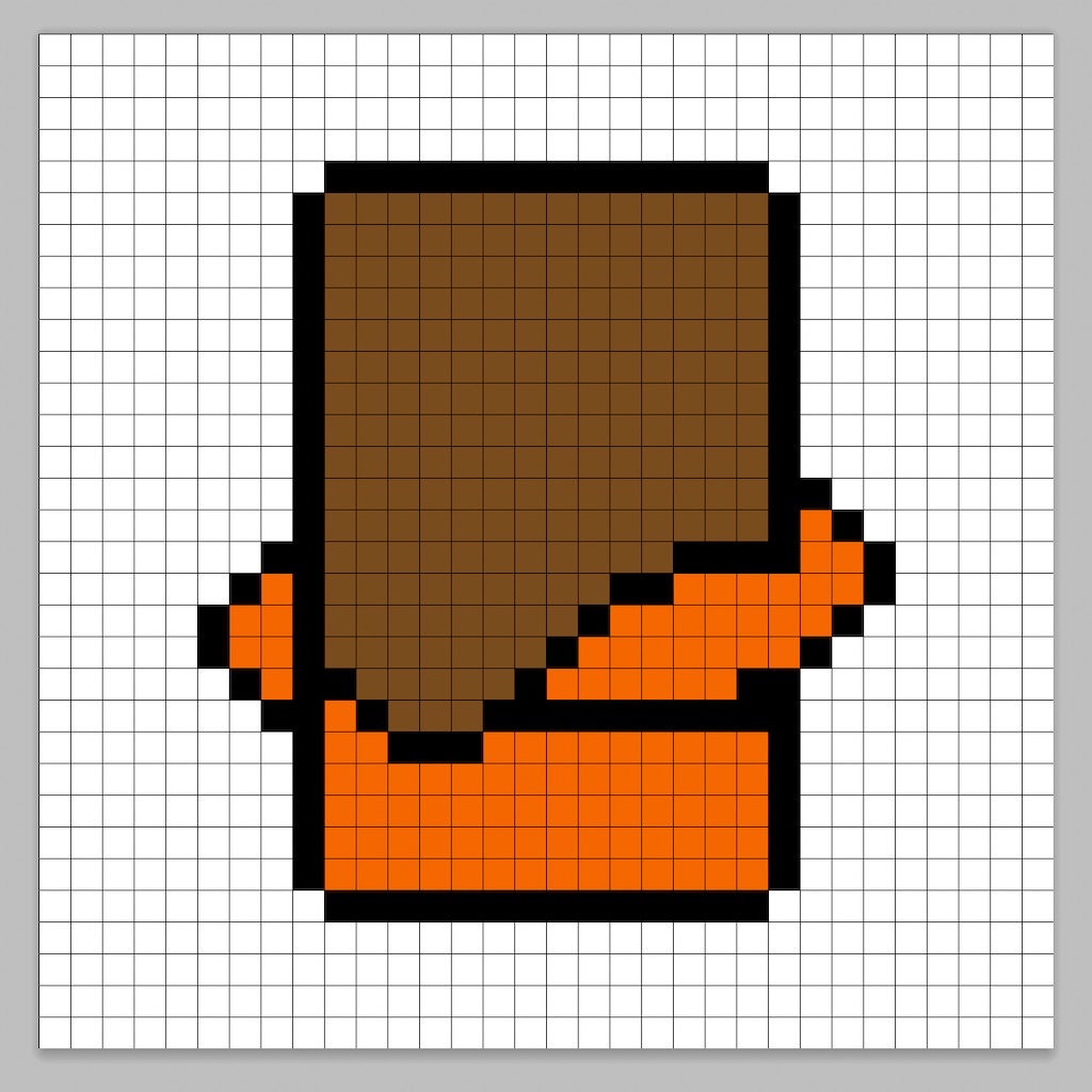 Simple pixel art chocolate with solid colors