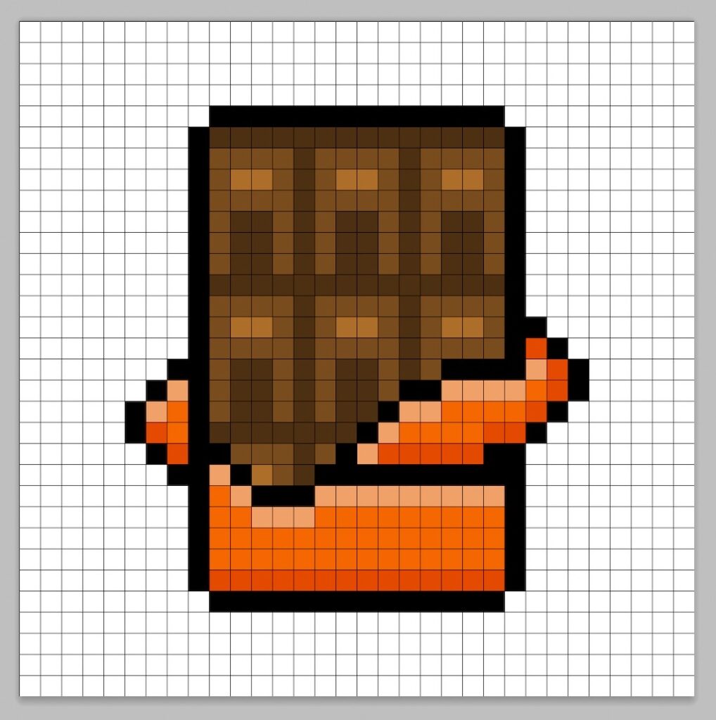 Adding highlights to the 8 bit pixel chocolate