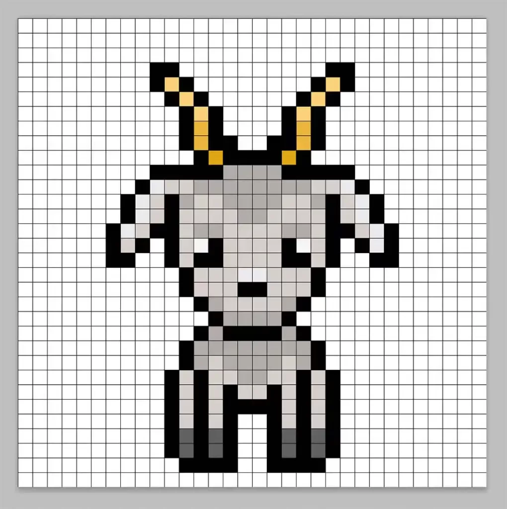 Adding highlights to the 8 bit pixel goat