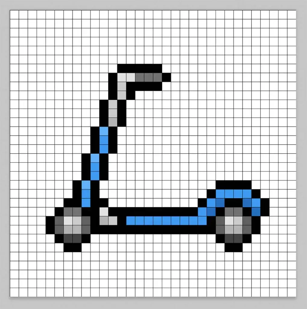 Adding highlights to the 8 bit pixel kick scooter