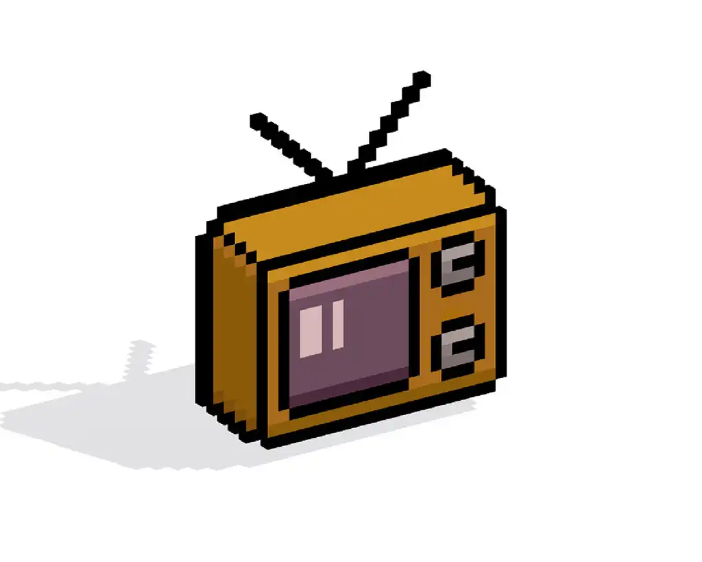 3D Pixel Art TV