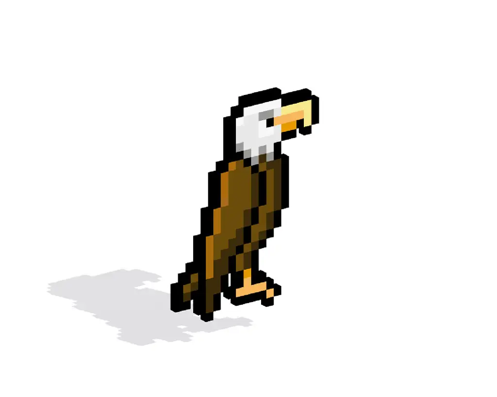 3D Pixel Art Eagle