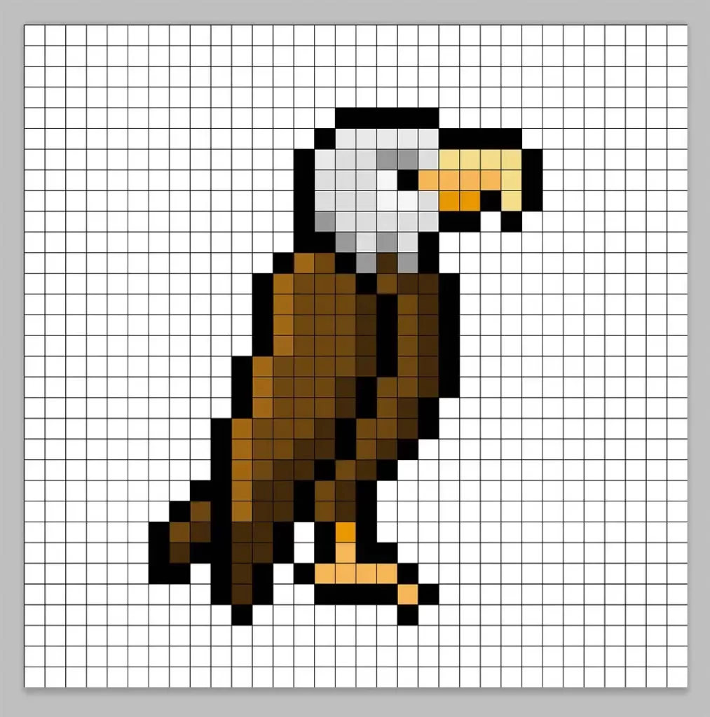 Adding highlights to the 8 bit pixel eagle