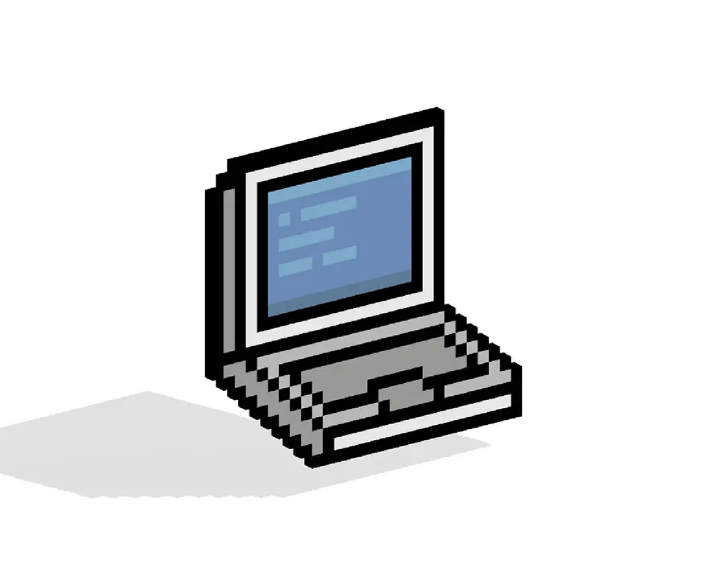 3D Pixel Art Laptop