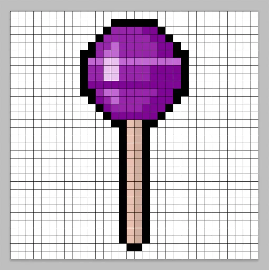 Adding highlights to the 8 bit pixel lollipop
