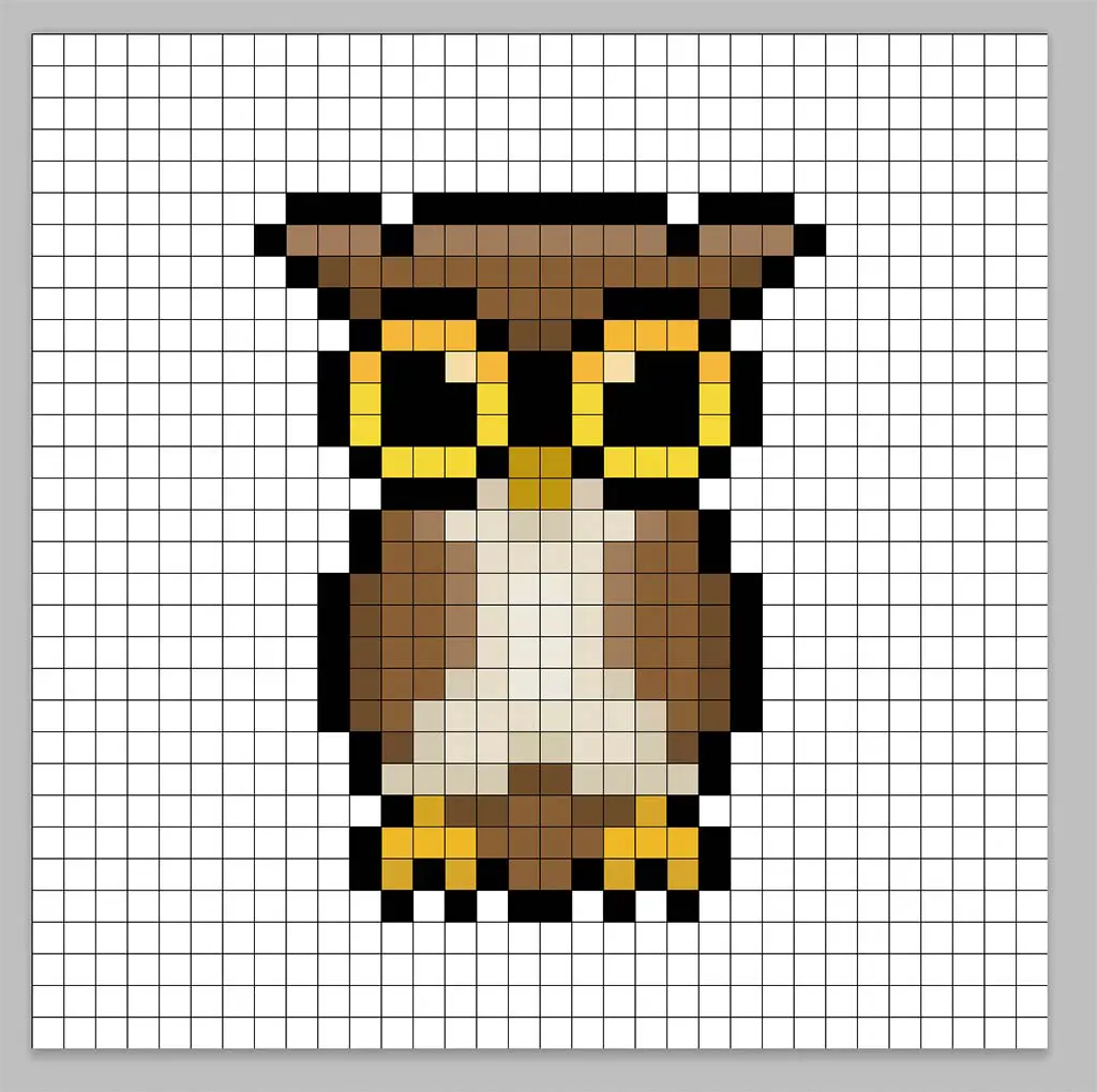 Adding highlights to the 8 bit pixel owl