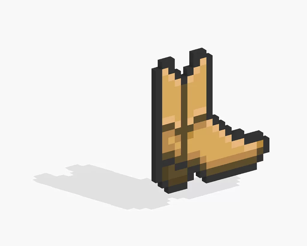 3D Pixel Art Boot