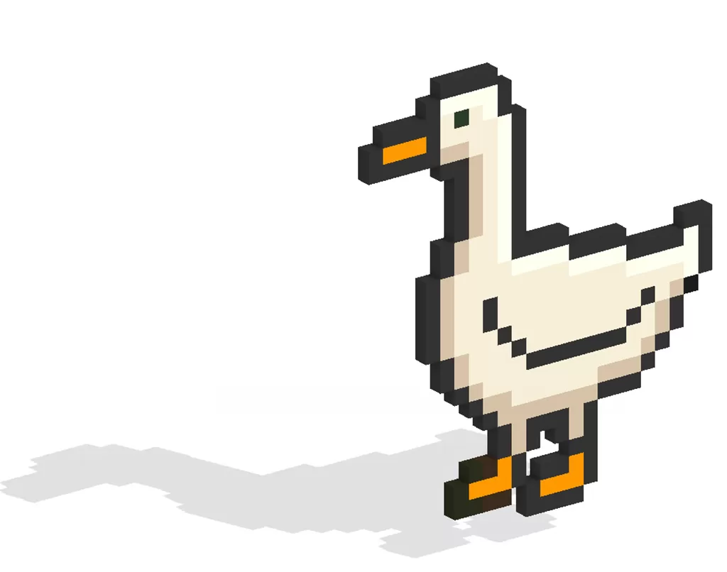 3D Pixel Art Goose