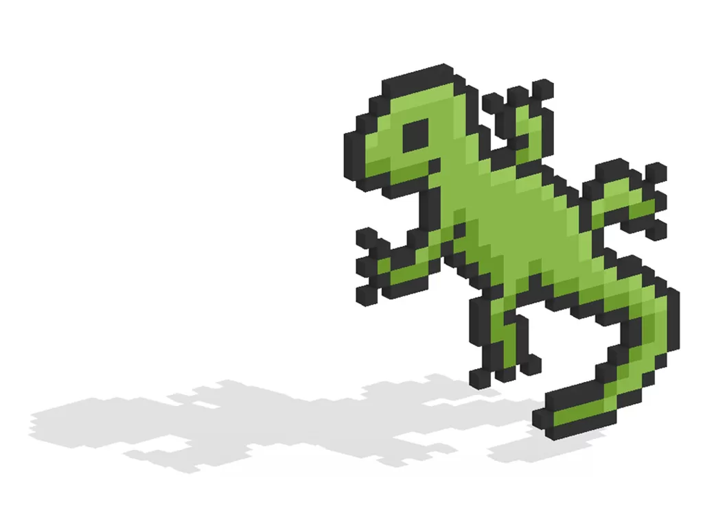 3D Pixel Art Lizard